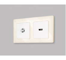 Комплект механизма TV розетки SAT 5-2400MHz 3.5dB Alfa Белый матовый Quant Ambrella Volt MA133050 (AP1330, VM215)