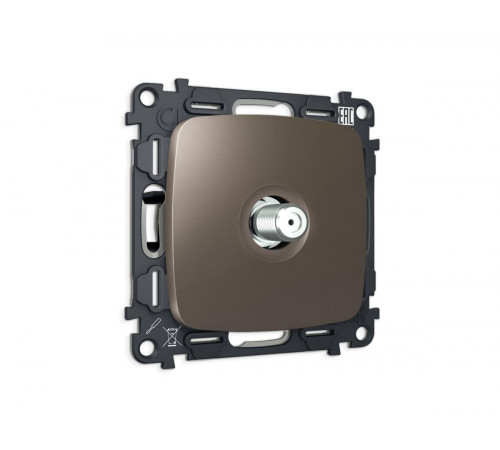 Комплект механизма TV розетки Ambrella Volt SAT 5-2400MHz 3.5dB OMEGA MO643050 Темная бронза матовый QUANT (OP6430, VM215)