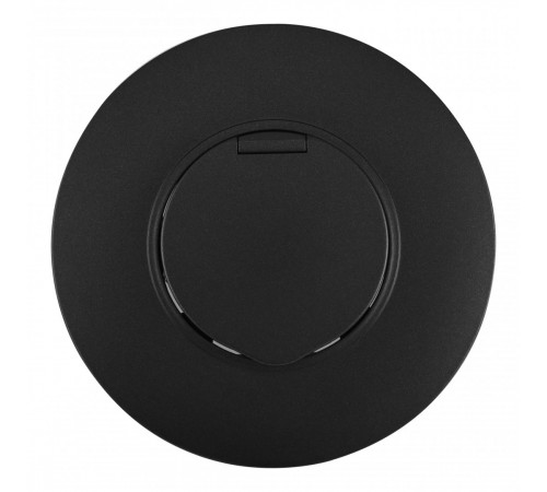 Розетка круглая с/з и шторками, защитной крышкой и рамкой Arte Milano SET08-1-41-1 black