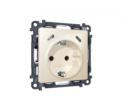 Комплект механизма электрической розетки 2USB С+C 20W с/з на винтовых зажимах 16A-250V Alfa Бежевый глянец Quant Ambrella Volt MA310510 (AP3105, VM165) Комплект механизма электрической розетки 2USB С+C 20W с/з на винтовых зажимах 16A-250V Alfa Бежевый глянец Quant Ambrella Volt MA310510 (AP3105, VM165)