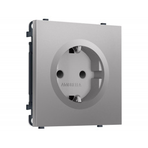 Комплект механизма электрической розетки SIGMA Сталь матовый 50Hz 2P+E с/з с/ш 16A-250V QUANT PRO Ambrella Volt MS507010 (SP5070, PR141)