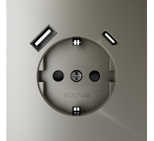 Розетка с USB, A+C Voltum S70 VLS040504
