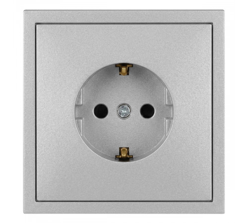 Розетка ЭРА Galaxy 15-2101-03 c заземлением 2P+E Schuko 16А-250В IP20 алюминий Б0070624