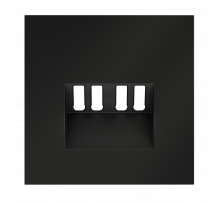 Накладка для розетки акустической 4-местной  Voltum S70 (черный матовый) VLS001508