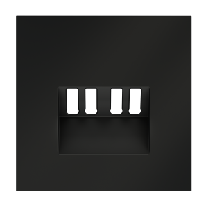 Накладка для розетки акустической 4-местной  Voltum S70 (черный матовый) VLS001508