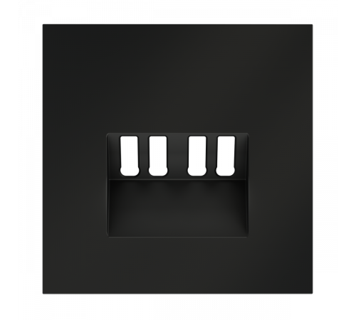Накладка для розетки акустической 4-местной  Voltum S70 (черный матовый) VLS001508