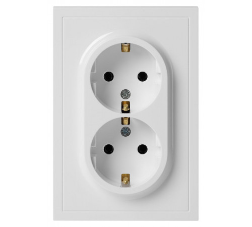 Розетка Эра Galaxy 15-2105-01 с заземлением двойная 2X2P+E Schuko со шторками IP20 16А-250В белый Б0070697