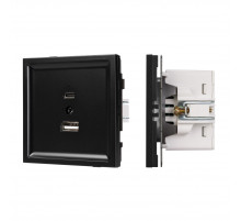 Механизм USB розетки Arlight SCT-TENDO-MUAC-PL-BK (5V, 3A, QC3) 054095