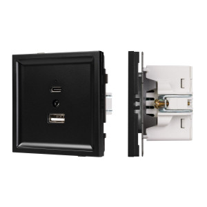 Механизм USB розетки Arlight SCT-TENDO-MUAC-PL-BK (5V, 3A, QC3) 054095