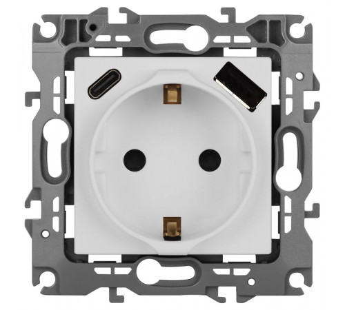 Розетка со шторками с USB type-A+C Эра 12-4108-01М Б0067711