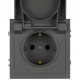 Розетка Эра Galaxy 15-2103-06 c заземлением 2P+E Schuko со шторками с крышкой 16А-250В IP20 графит Б0070668