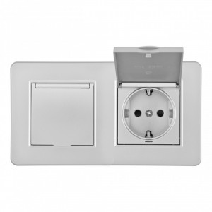 Розетка Arte Milano SET16-2-41-1x2 silver