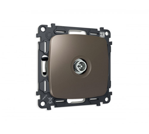 Комплект механизма TV розетки Ambrella Volt оконечной экранированной 5-1000MHz 3dB OMEGA MO643005 Темная бронза матовый QUANT (OP6430, VM199)