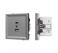 Механизм USB розетки Arlight SCT-TENDO-MUAC-PL-GR (5V, 3A, QC3) 054096