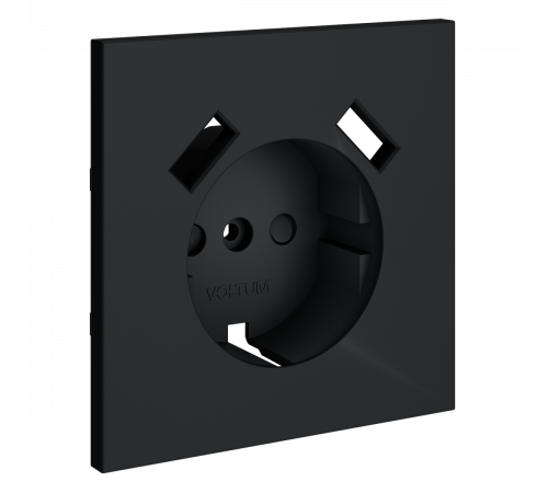 Накладка для розетки с заземлением и защитными шторками, с USB A+A Voltum S70 (графит) VLS000907