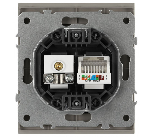 Розетка Эра Arktik 16-3110-07 комбинированная RJ45+TV титан Б0070500
