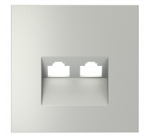 Накладка для розетки компьютерной двойной RJ45+RJ45 кат.6 Voltum S70 (сталь) VLS001405