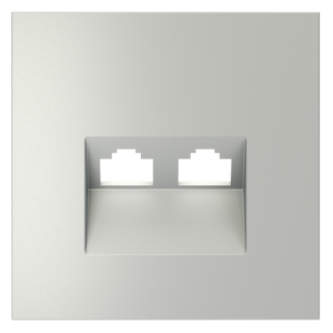 Накладка для розетки компьютерной двойной RJ45+RJ45 кат.6 Voltum S70 (сталь) VLS001405