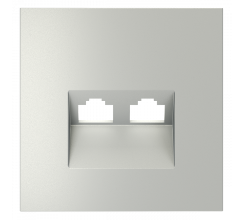 Накладка для розетки компьютерной двойной RJ45+RJ45 кат.6 Voltum S70 (сталь) VLS001405