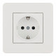 Комплект розетки с/з и шторками и рамкой Arte Milano SET16-1-40-1 white