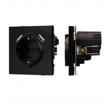 Механизм розетки с USB зарядкой Arlight SCT-TENDO-MUAA-PL-BK (230V, 16A) 054083