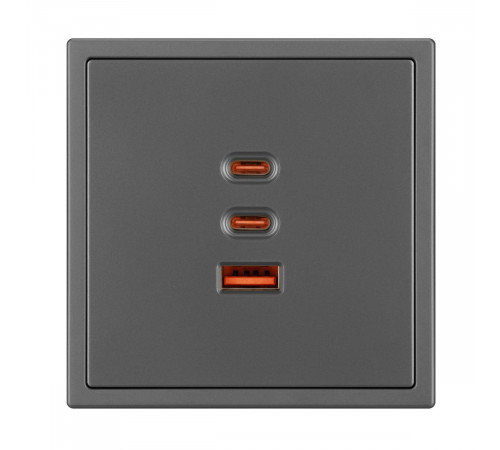 Механизм розетки с быстрой USB зарядкой Arlight SCT-NOBE-MUACC-SFPL-FC-GR (65W, QC3) 061837