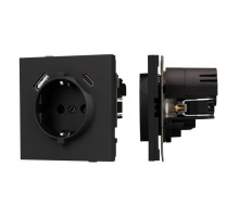 Механизм розетки с USB зарядкой Arlight SCT-TENDO-MUAC-SFPL-BK (230V, 16A) 054607
