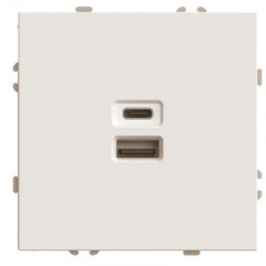 Розетка 2-местная USB + Type C (механизм) Stekker Эмили 250В 20W RST10-5115-08 кашемир soft touch