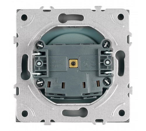 Розетка 1-местная с з/ш б/з (механизм) СЗК Stekker Эмили 250В 16А RST16-5109-10ZK платиново-серый soft touch 50242