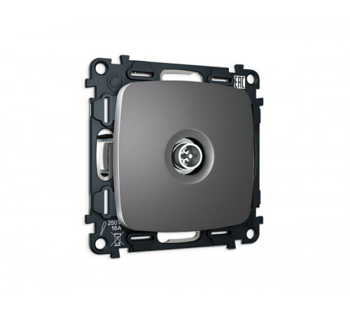 Комплект механизма TV розетки Ambrella Volt оконечной экранированной 5-1000MHz 3dB OMEGA MO663005 Антрацит серый QUANT (OP6630, VM199)