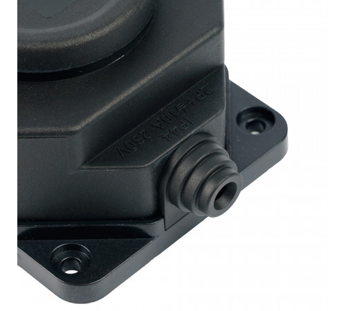 Розетка переносная 1-местная c/з Stekker RST16-1-44 250В 16А IP44 черный 50804