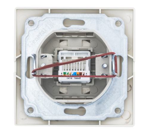 Розетка компьютерная RJ45 скрытой установки IP20,слоновая кость 