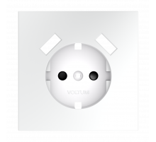 Накладка для розетки с заземлением и защитными шторками, с USB A+A Voltum S70 (белый матовый) VLS000902