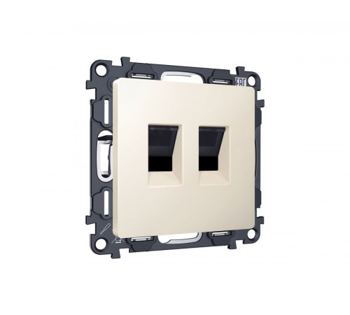 Комплект механизма компьютерной двойной розетки RJ-45 с автоматической защитной шторкой Alfa Бежевый матовый Quant Ambrella Volt MA332110 (AP3321, VM189) Комплект механизма компьютерной двойной розетки RJ-45 с автоматической защитной шторкой Alfa Бежевый матовый Quant Ambrella Volt MA332110 (AP3321, VM189)