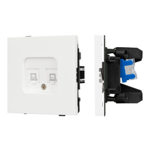 Механизм компьютерной розетки двойной SCT-TENDO-MPC2-SFPL-WH (RJ-45, CAT6) 054598