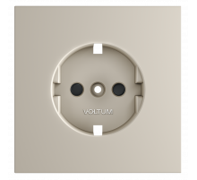 Накладка для розетки с заземлением и защитными шторками Voltum S70 (кашемир) VLS000703