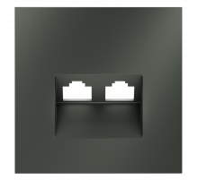 Накладка для розетки компьютерной двойной RJ45+RJ45 кат.6 Voltum S70 (титан) VLS001406