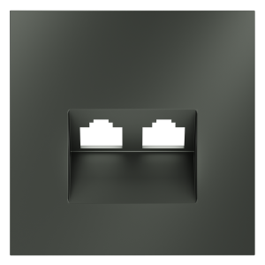 Накладка для розетки компьютерной двойной RJ45+RJ45 кат.6 Voltum S70 (титан) VLS001406