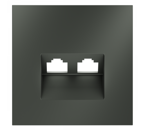 Накладка для розетки компьютерной двойной RJ45+RJ45 кат.6 Voltum S70 (титан) VLS001406