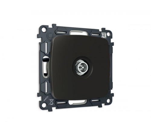 Комплект механизма TV розетки Ambrella Volt оконечной экранированной 5-1000MHz 3dB OMEGA MO813005 Черный матовый QUANT (OP8130, VM199)