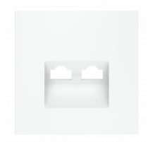 Накладка для розетки компьютерной двойной RJ45+RJ45 кат.6 Voltum S70 (белый матовый) VLS001402