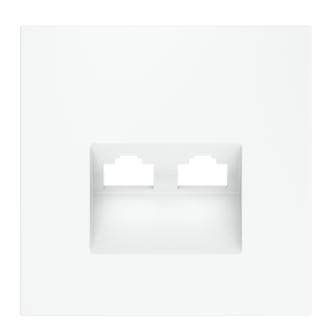 Накладка для розетки компьютерной двойной RJ45+RJ45 кат.6 Voltum S70 (белый матовый) VLS001402