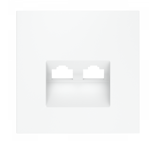 Накладка для розетки компьютерной двойной RJ45+RJ45 кат.6 Voltum S70 (белый матовый) VLS001402