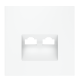 Накладка для розетки компьютерной двойной RJ45+RJ45 кат.6 Voltum S70 (белый матовый) VLS001402