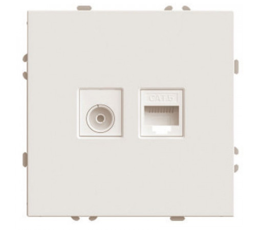 Розетка TV + компьютерная RJ-45 (механизм) Stekker Эмили RST00-5106-08 кашемир soft touch 49898 Розетка TV + компьютерная RJ-45 (механизм) Stekker Эмили RST00-5106-08 кашемир soft touch 49898