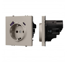 Механизм розетки с USB зарядкой Arlight  SCT-NOBE-MUAC-SFPL-CA (230V, 16A) 059444