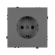 Розетка зк со шторками софт-тач серый базальт Arlight SCT-MEU-SFPL-GR (250V, 16A) 054279(1)