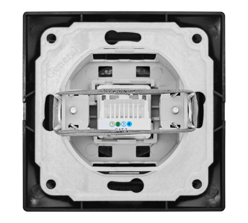 Розетка телефонная RJ11 скрытой установки IP20, черная 