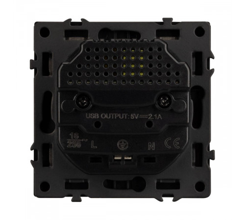 Механизм розетки с USB зарядкой Arlight SCT-NOBE-MUAA-SFPL-BK (230V, 16A) 054289