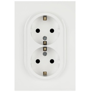 Розетка Эра Arktik 16-2105-01 двойная с заземлением 2X2P+E Schuko со шторками 16А-250В белый Б0070454